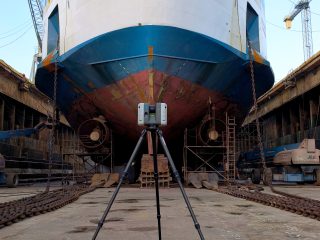 Ship's hull wet part 3D scanning and "As Build" modeling